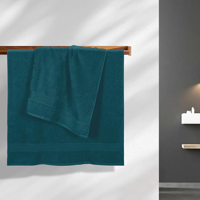 Belizzi Home Cotton 2 Pack Oversized Bath Towel Set 28x55 inches, Large Bath - Image 2