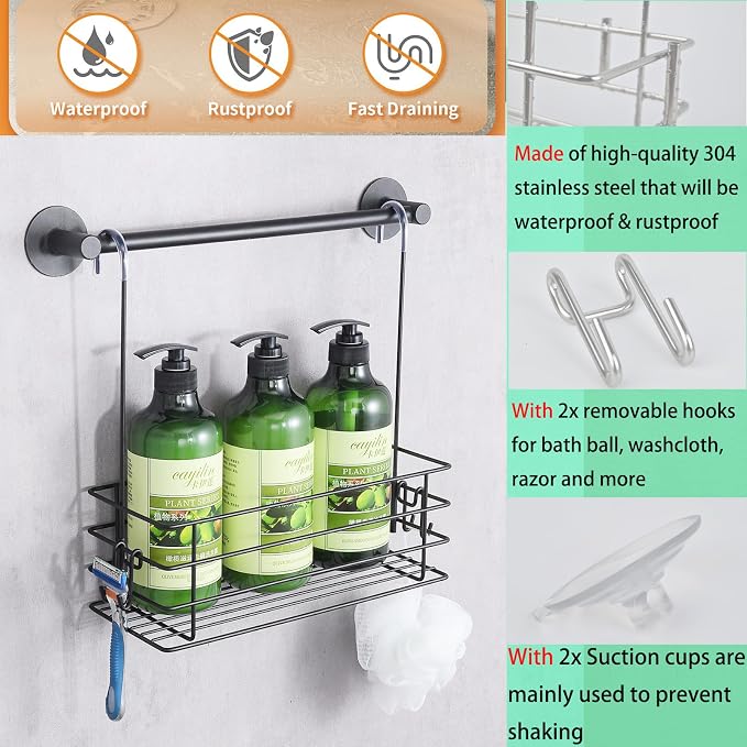 2pcs Single-Layer Shower Caddy Hanging Shower Orangizer Stainless Steel Shower - Image 3