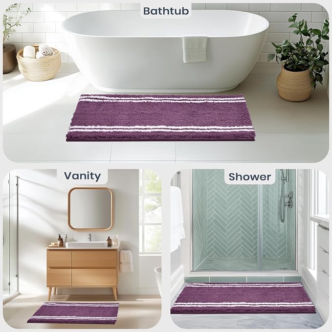 PURRUGS Bathroom Rug Non-Slip Machine Washable 30" x 60", Super Absorbent and - Image 5