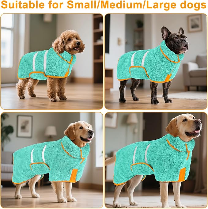 Bienbee Dog Bathrobe, Quick Drying Super Absorbent Dog Robes - Image 5