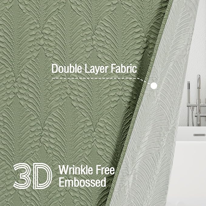 Gibelle Sage Green Shower Curtain - Image 3