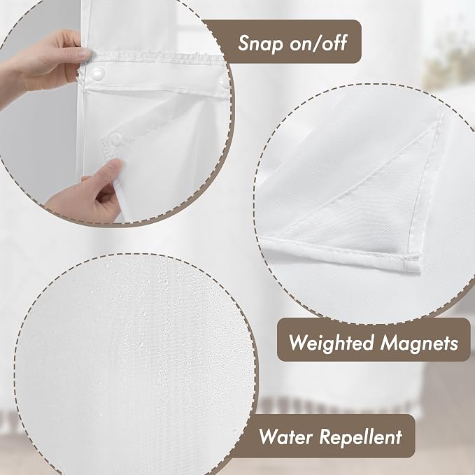 ROSERY No Hook Shower Curtain - Image 6