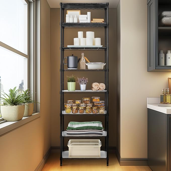 Finnhomy 8-Tier Wire Shelving Unit Adjustable Steel Wire Rack Shelving - Image 4