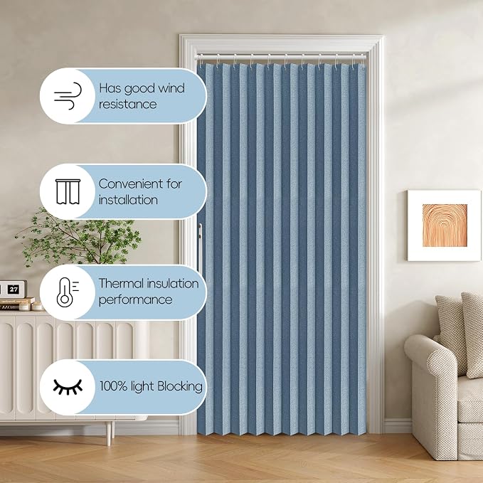 100% Blackout Fabric Folding Door Curtain - Image 8