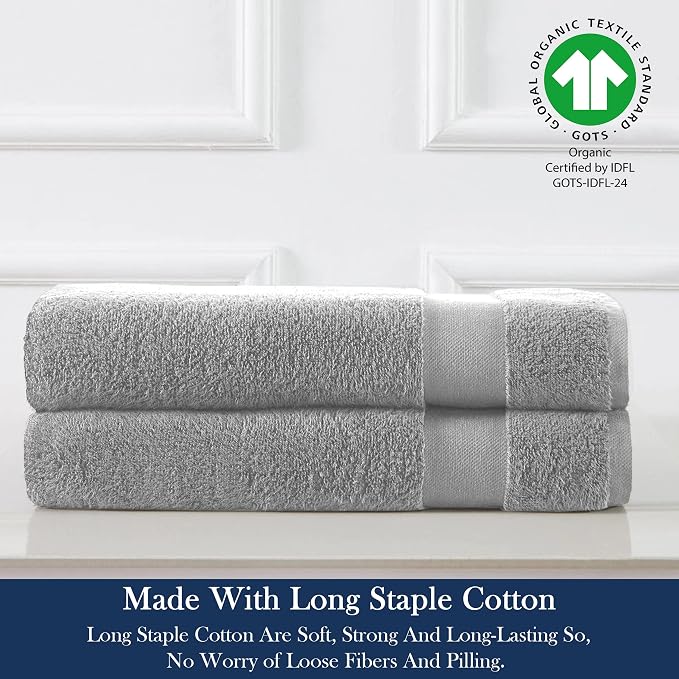 Delara Organic Cotton Luxuriously Plush Hand Towel Pack of 2 | GOTS & OEKO-TEX - Image 3