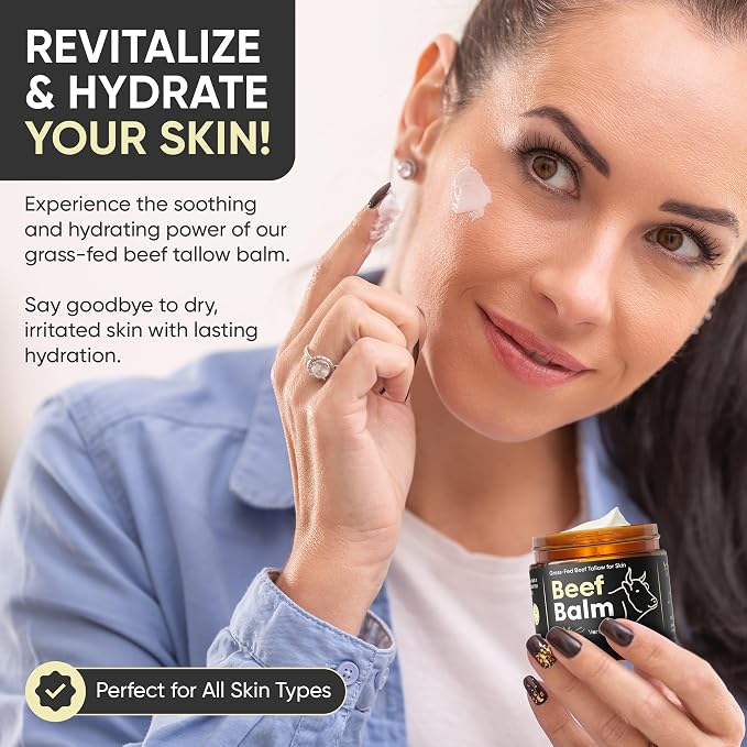 Beef Tallow for Skin – Grass-Fed Tallow Balm, Face & Body Cream, Natural Tallow - Image 4
