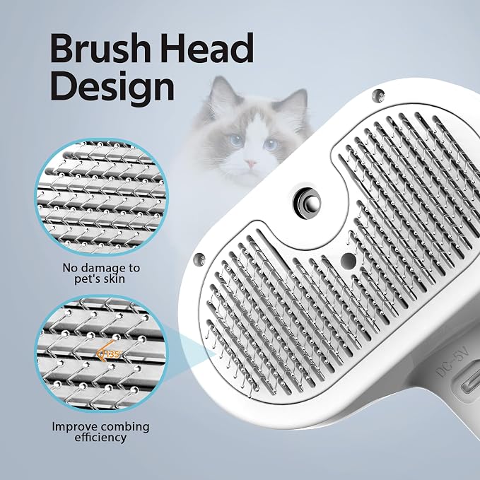 Pet Grooming Brush with Electronic Mist Spray - Image 3