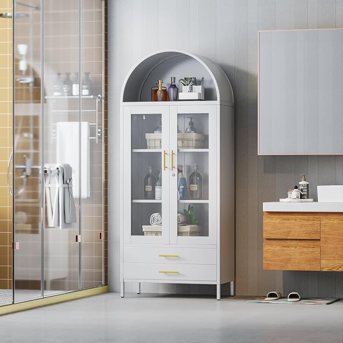 73''H Arched Kitchen Pantry Cabinets - Image 6