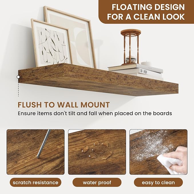 fuqing Floating Shelves for Wall, Wall Mounted Wood Floating Shelf - Image 5