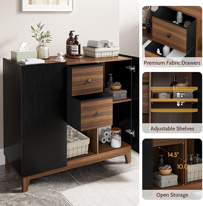 Bathroom Storage Cabinets with Drawers and Doors, Kitchen Storage Cabinet with - Image 6
