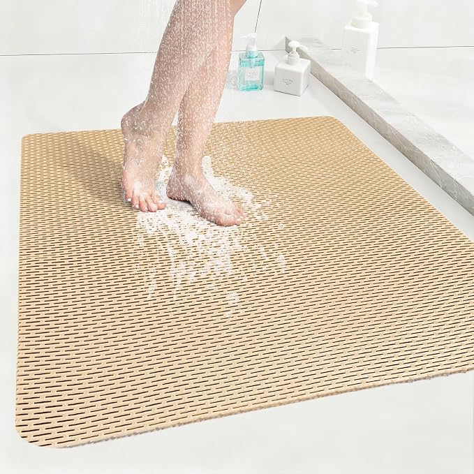 Square Shower Mat: 32"x32" Extra Large Non Slip Shower Mats by EIVINJE
