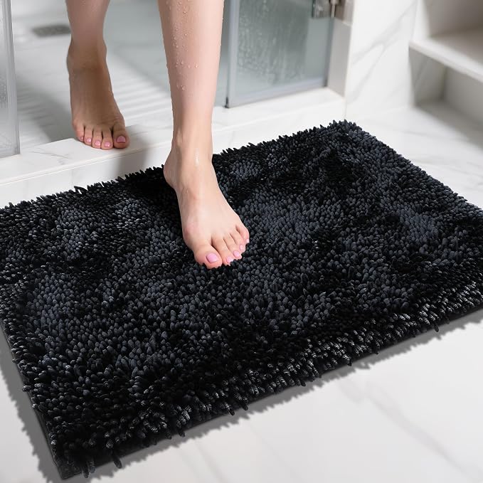 Yimobra Chenille Bathroom Rugs Non Slip, Extra Thick Soft Absorbent Bath Rug by Yimobra