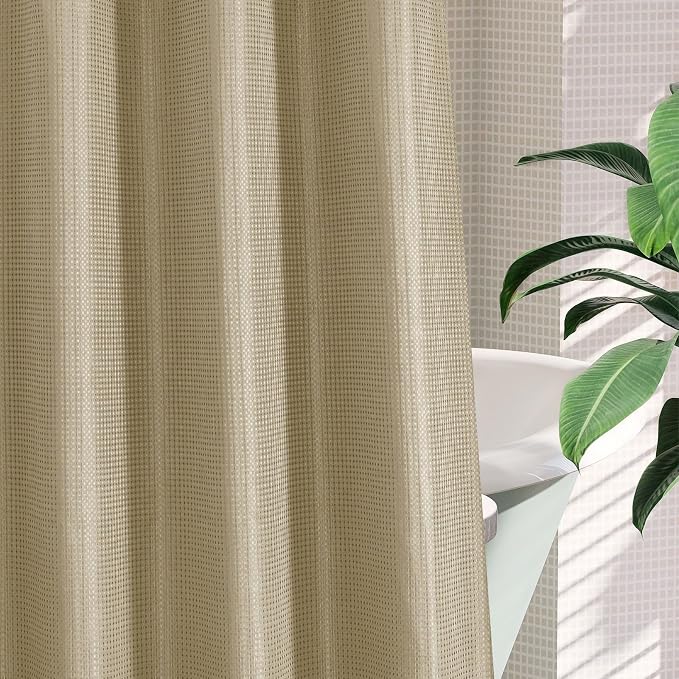MitoVilla No Hooks Needed Extra Long Shower Curtain Liner Set - Image 5