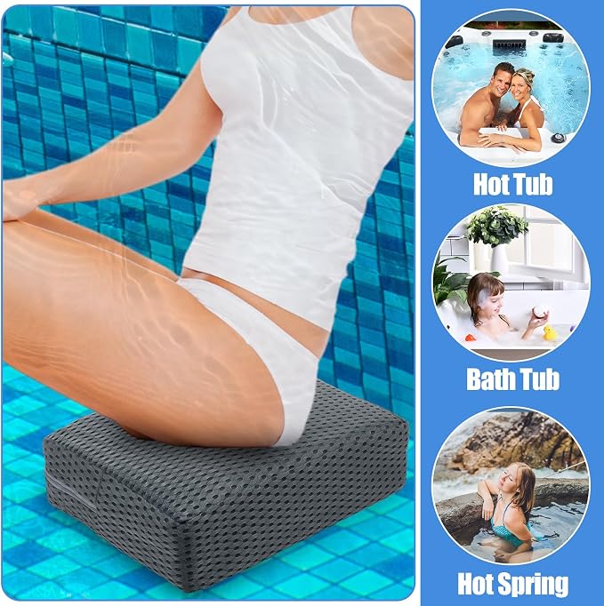 2 Pcs Hot Tub Booster Seat Weighted Spa Bathtub Booster Cushion - Image 6