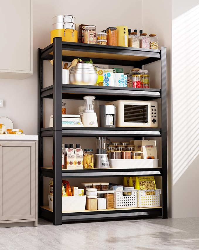 AOAORRG Set of 4 Garage Shelving Heavy Duty Storage Shelves, 5-Tier Metal - Image 8