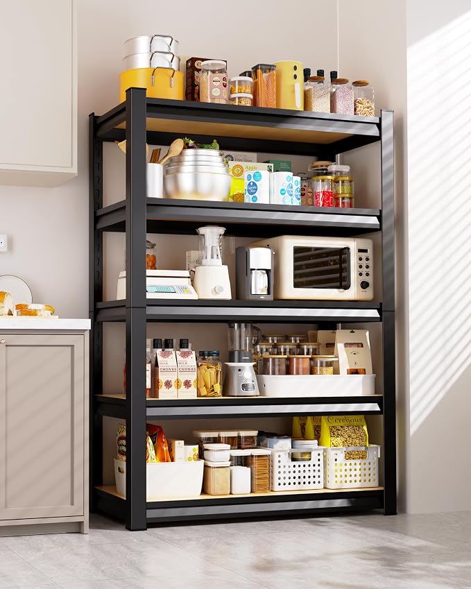 AOARGG Set of 2 Storage Shelves, 2500LBS Heavy Duty Garage Shelving, 5-Tier - Image 2