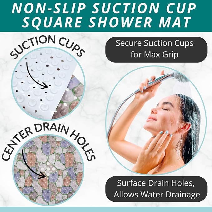 ENKOSI Square Shower Mat 21x21 inch - Image 2