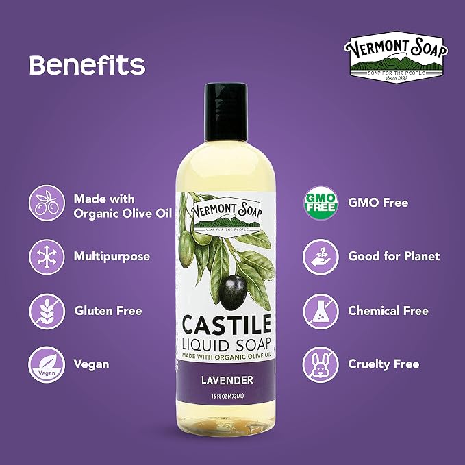 Vermont Castile Soap Lavender, Gentle Liquid Soap - Image 7