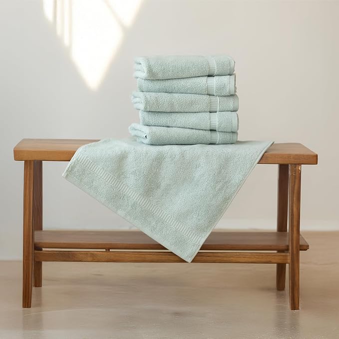 SALBAKOS 100% Turkish Cotton Hand Towel Set of 6 16x30 inch | Heirloom Quality - Image 2