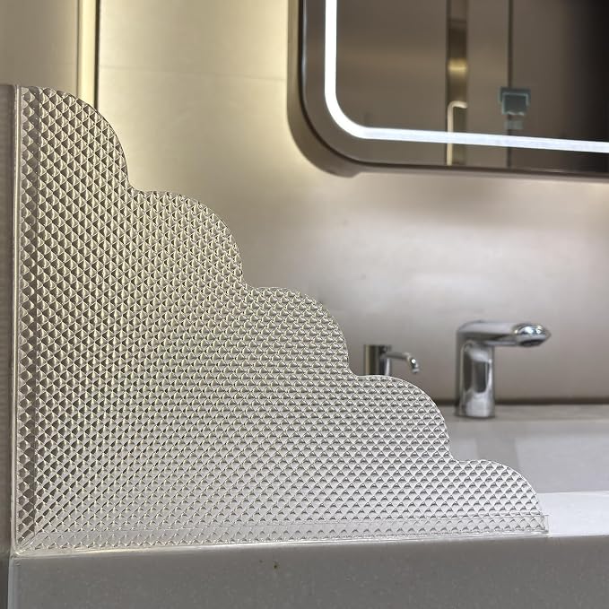 2PCS Shower Splash Guard for Bathtub Corner, 9.1 x 11.5 inches, Adhesive Water - Image 2