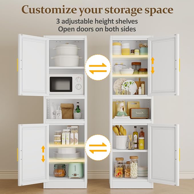66.93" Tall Bathroom Storage Cabinet, Metal Storage Cabinet - Image 4