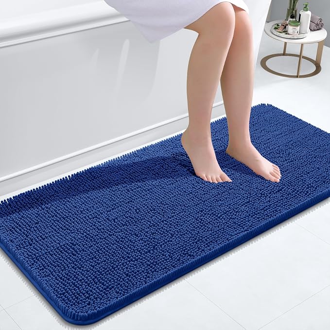OLANLY Bathroom Rugs 47x20, Extra Soft Absorbent Chenille Bath Rugs, Rubber by OLANLY