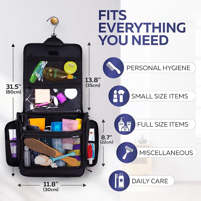 Extra Large Hanging Travel Toiletry Bag - Image 6