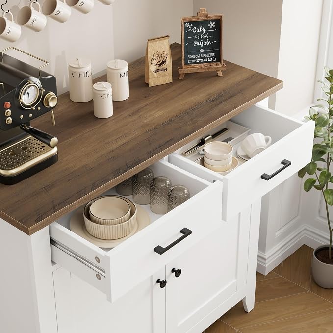 HORSTORS Kitchen Storage Cabinet, Modern Farmhouse Buffet Cabinet - Image 6