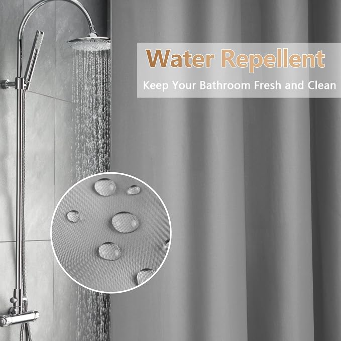 Light Grey Fabric Shower Curtain Liner - Image 3