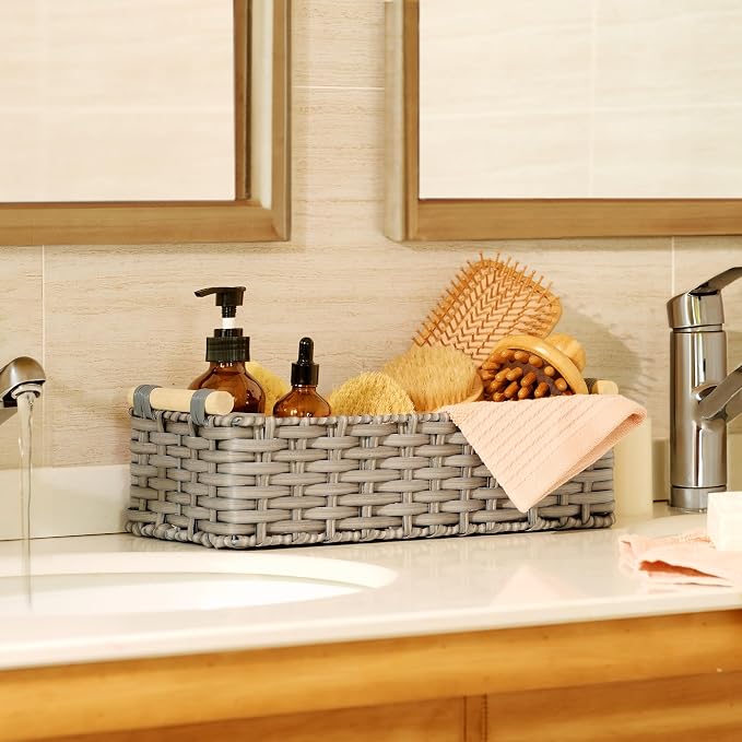 GRANNY SAYS Wicker Baskets for Storage, Wicker Baskets for Shelves, Waterproof - Image 8