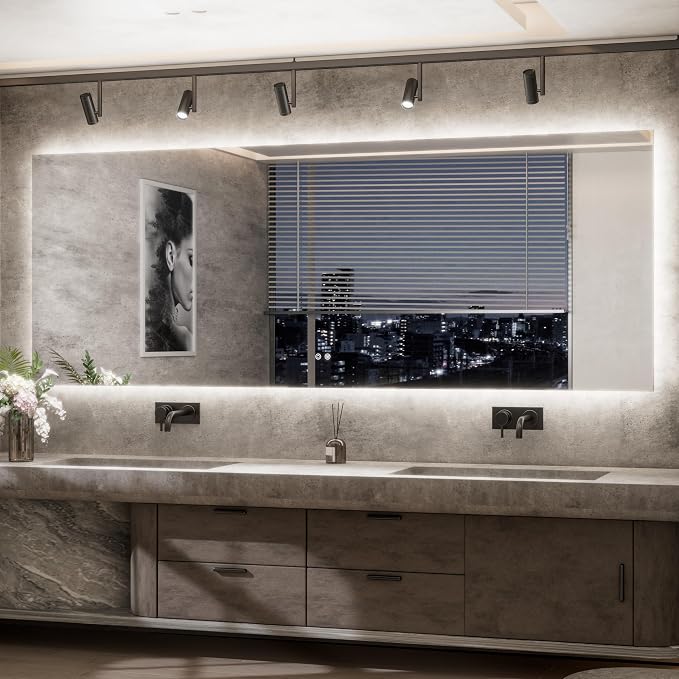 TETOTE 96 x 36 Inch LED Backlit Bathroom Mirror by TETOTE