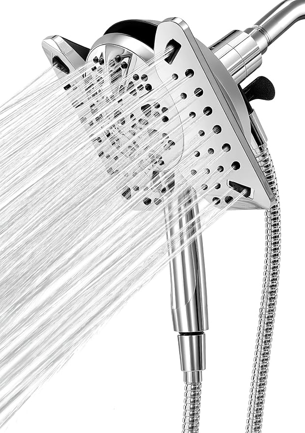 Shower Head with Handheld High Pressure, Rain Shower Head with Fixed Showerhead by Unknown