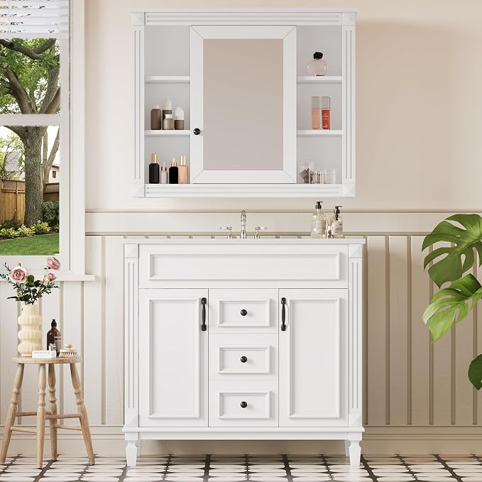 Merax 36” Bathroom Vanity with Sink, Freestanding Single Bathroom Sink Vanity - Image 6