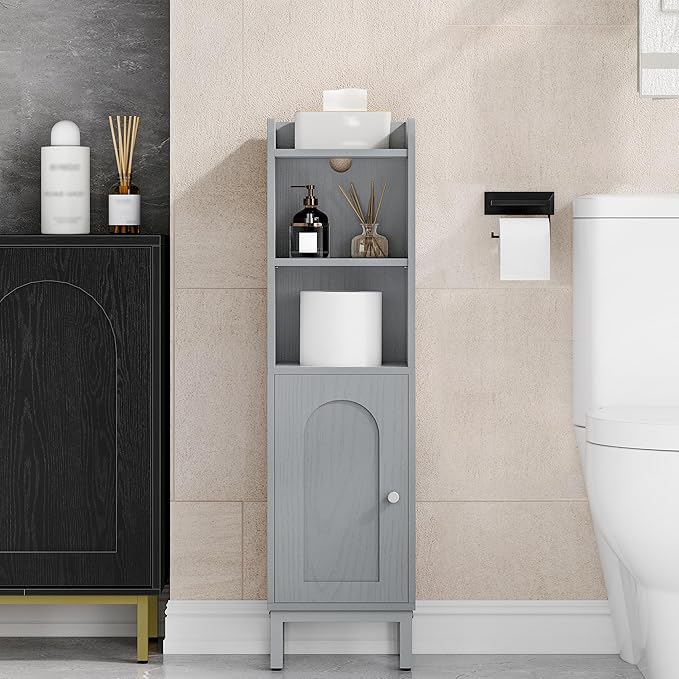 Bathroom Storage Cabinet, Small Corner Floor Cabinet by Hzuaneri