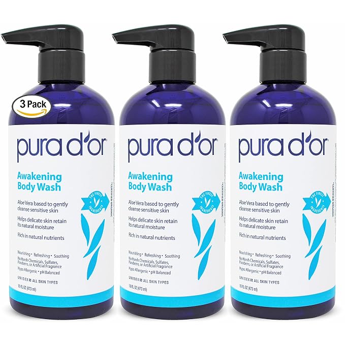PURA D'OR Awakening Body Wash Aloe Vera, Tea Tree by PURADOR