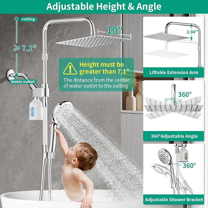 10" Filtered Rain Shower Head - Image 2