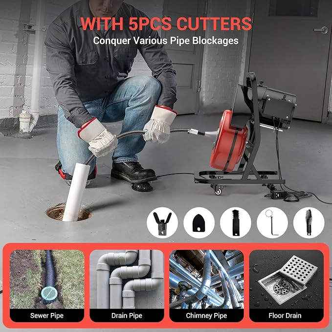 50FTx1/2 Inch Drain Cleaner Machine - Image 6