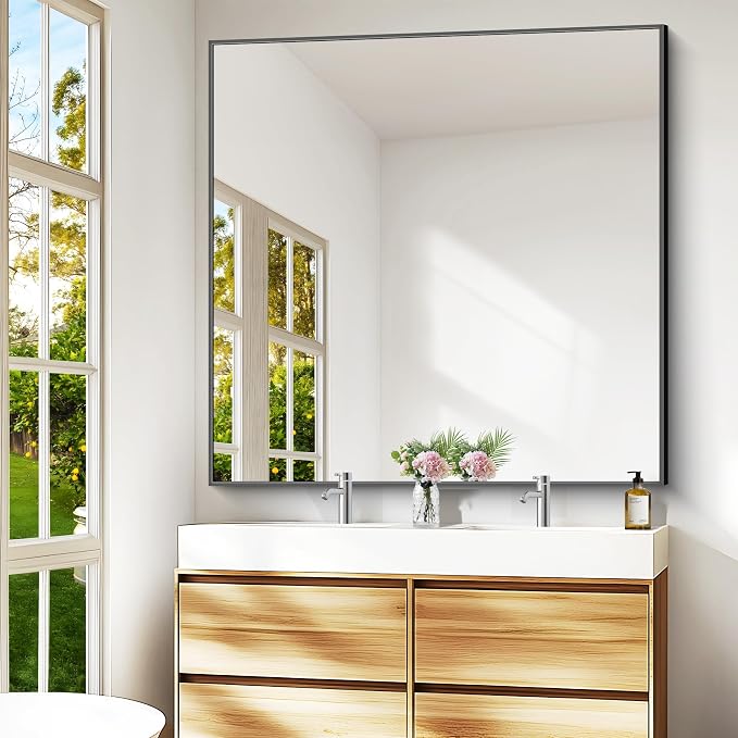 BONEWEI Bathroom Mirror, 48x48 inch Large Wall Mirror by BONEWEI