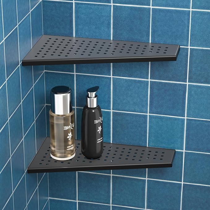 Corner Shower Shelf 2PCS, Trapezoid Bathroom Shelves 12'' by Bernkot