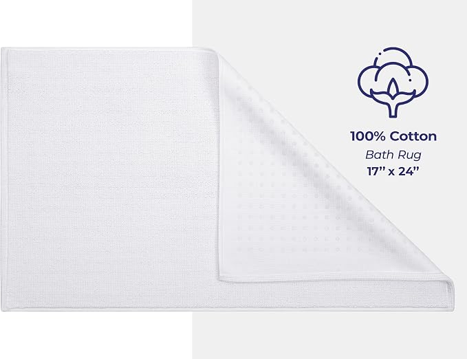 American Soft Linen Bath Rug, 17 in 24 in 100% Cotton Bath Mats Rugs - Image 5
