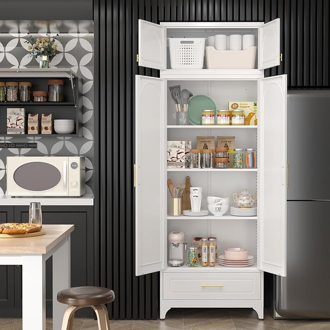 Kitchen Pantry Cabinet，90" Storage Cabinets - Image 3
