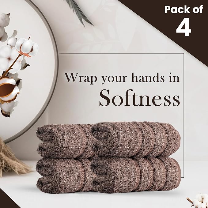 HALLEY Turkish 4 Pack Premium Hand Towels 650 GSM Highly Absorbent Super Soft - Image 2
