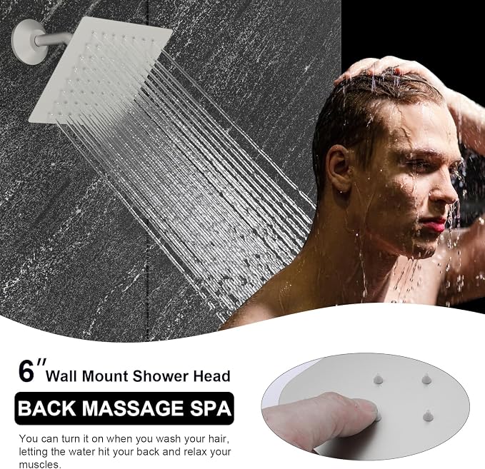 Enga Dual Rain Shower Head System, 16 Inch Ceiling Mount Shower Head - Image 5