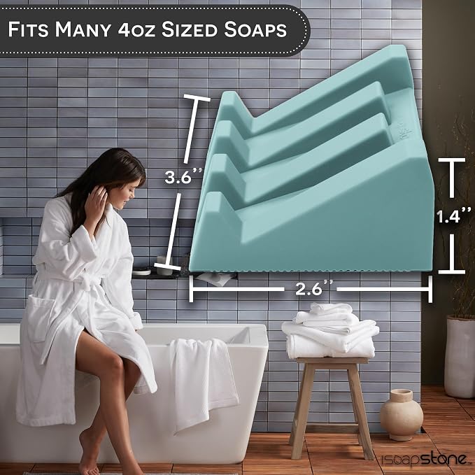 Silicone Soap Dish Self Draining Bar Soap Holder - Image 4