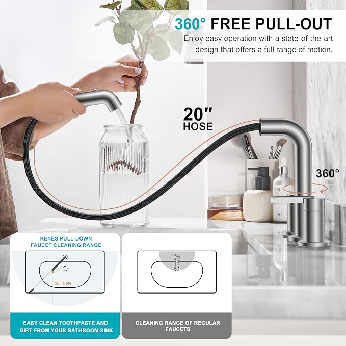 KENES Widespread Bathroom Faucet - Image 5