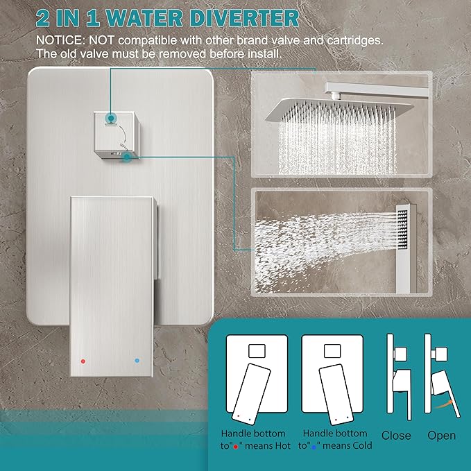 Shower System, Brushed Nickel Shower Faucet Set - Image 5