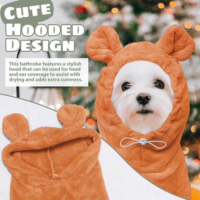 Dog Bathrobe Super Absorbent Towel Robe - Image 3