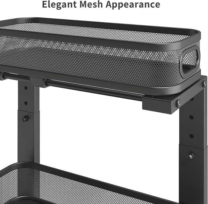 2 Pack Under Sink Organizer, Dual-Layer Pull Out Mesh Cabinet Rack - Image 4