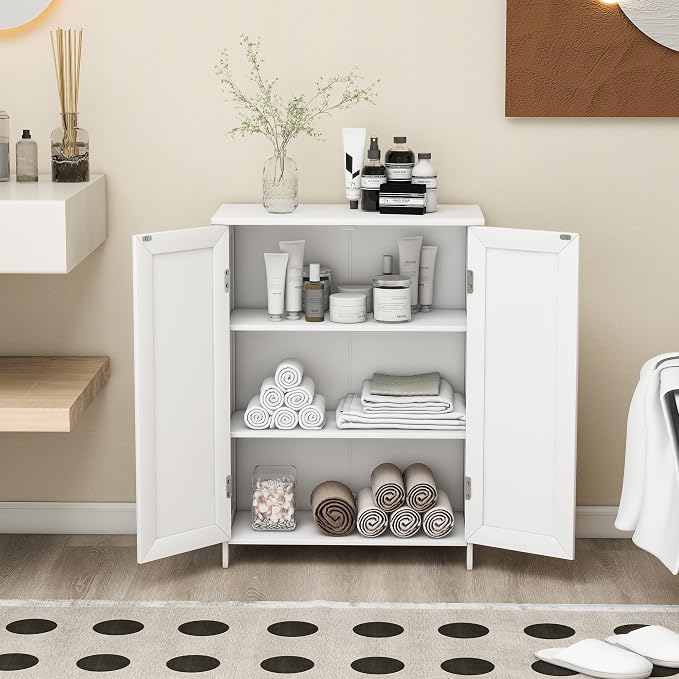 Bathroom Storage Floor Cabinet Freestanding Organizer - Image 3