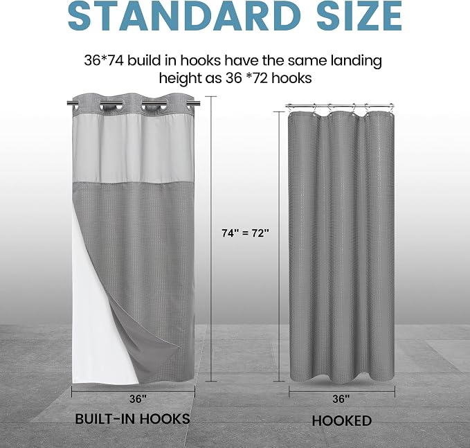 Stall No Hook Shower Curtain - Image 7